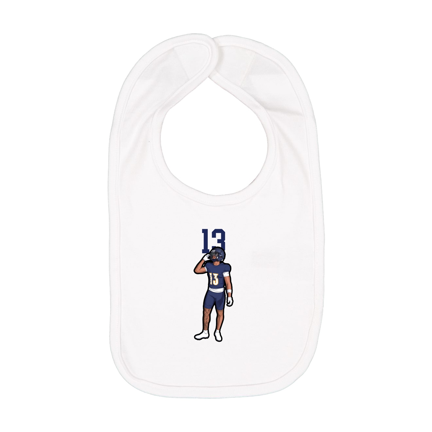 Infant Bib — Number Top in White