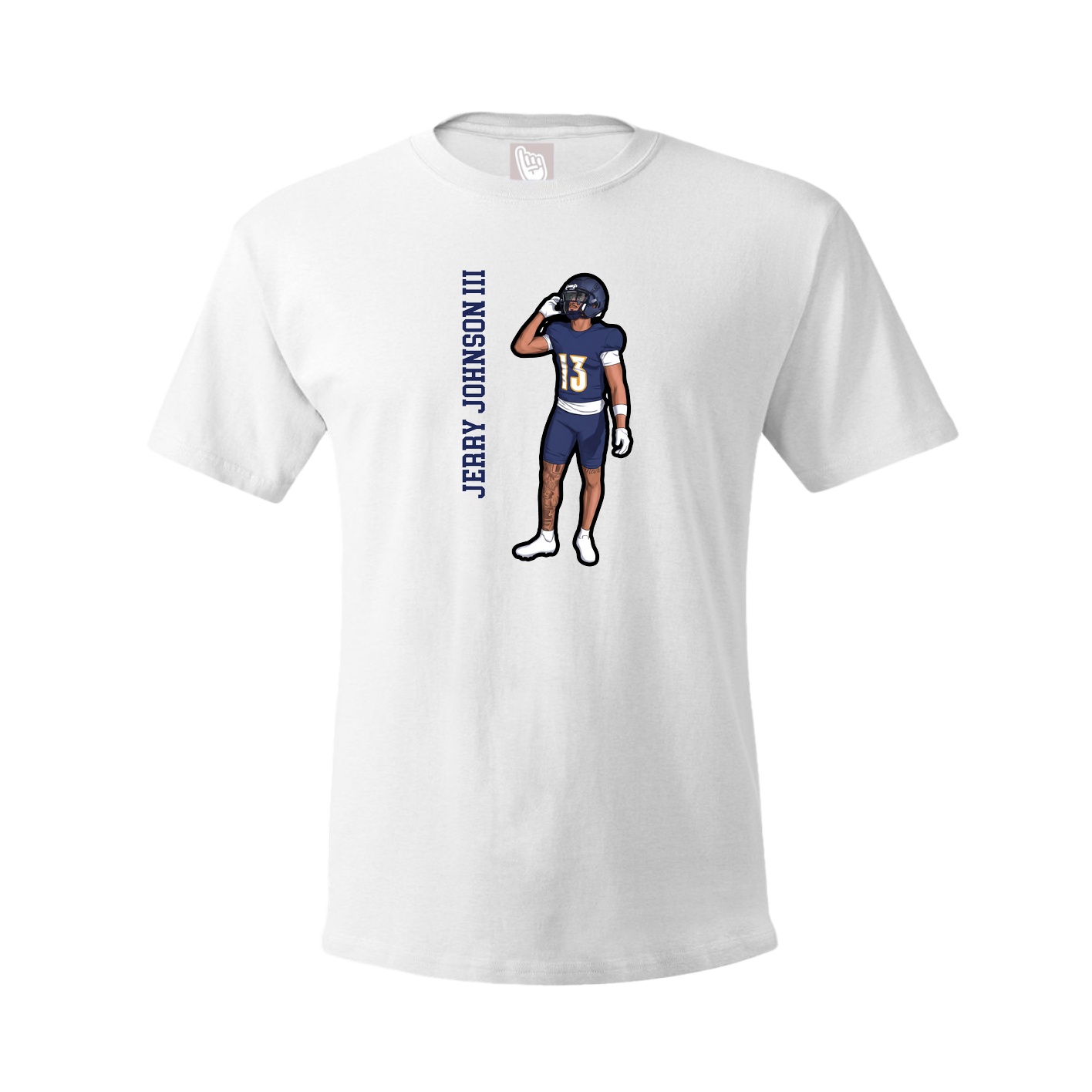 Tee — Name Vertical in White