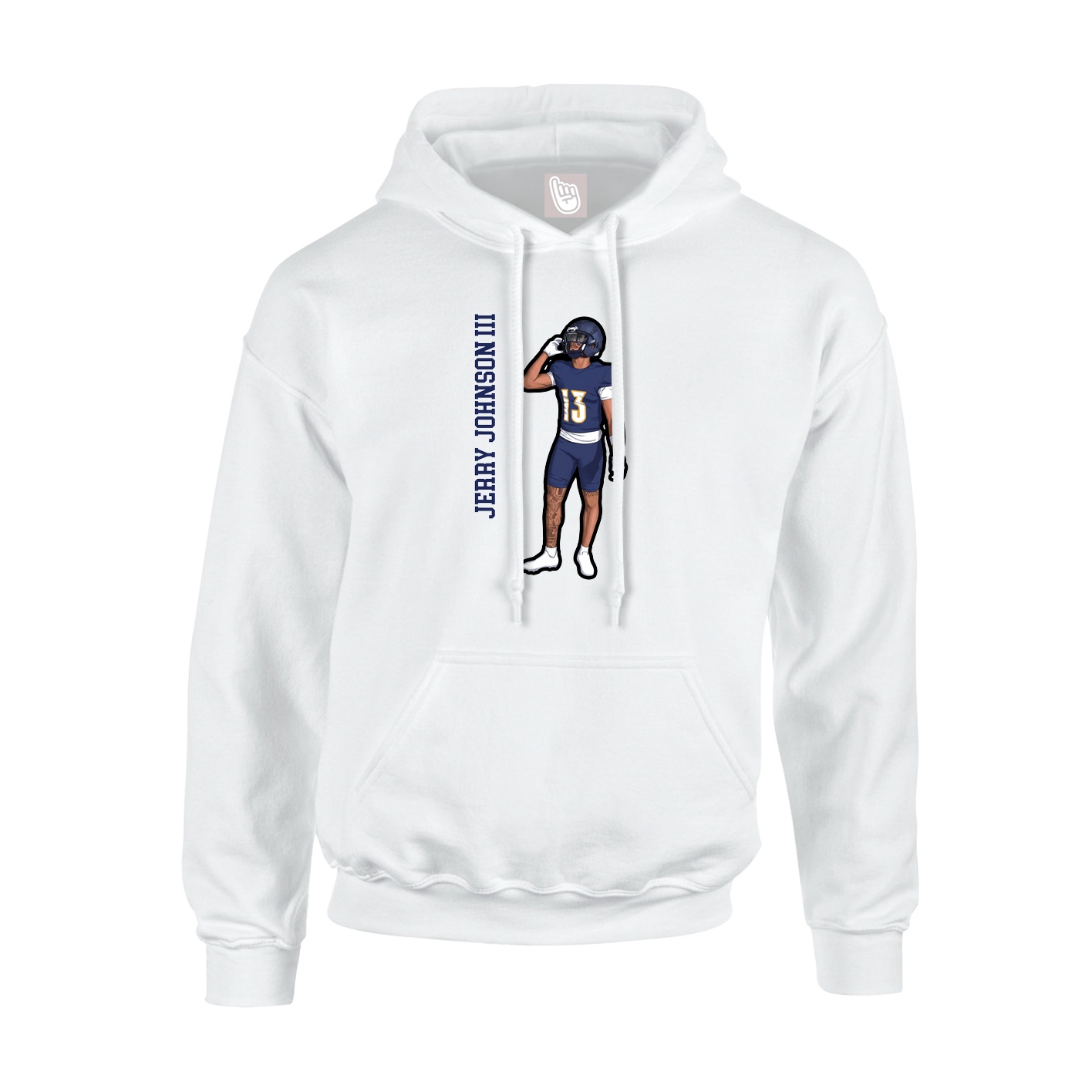 Hoodie — Name Vertical in White