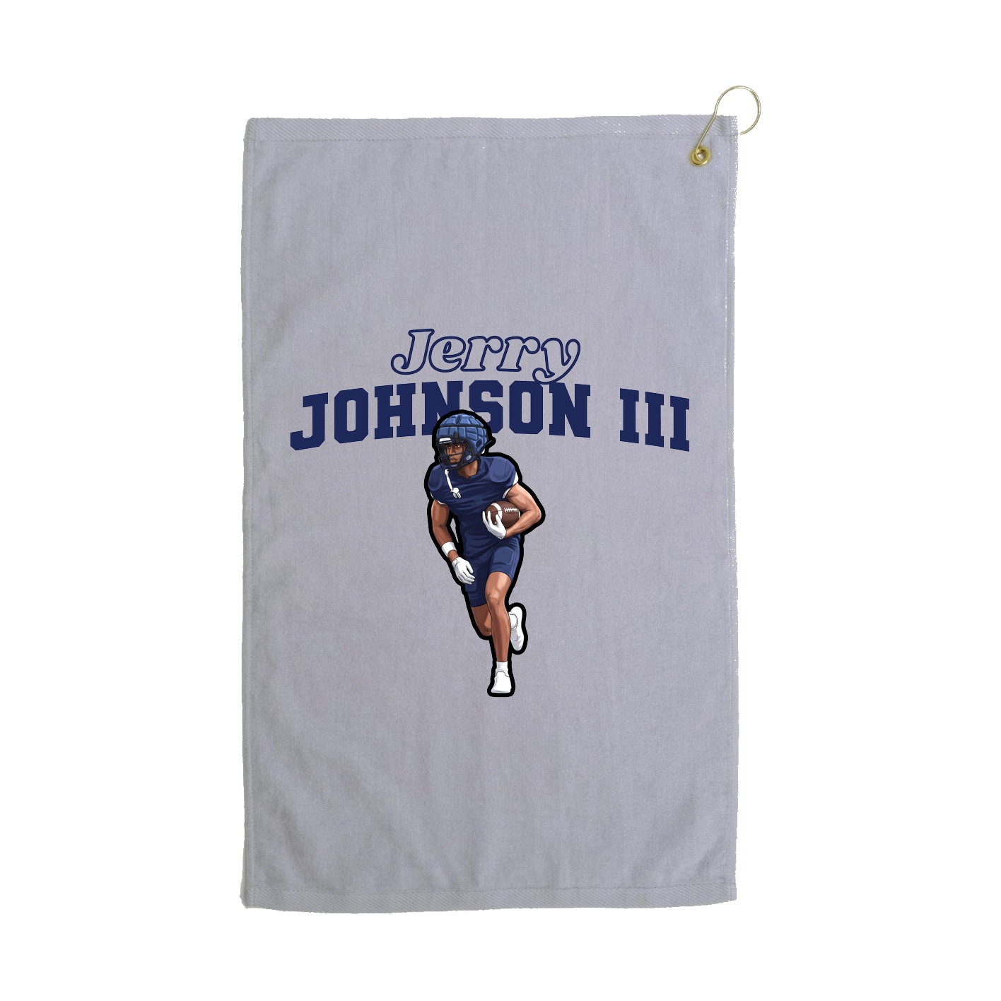 Golf Towel — Name Arch in Grey