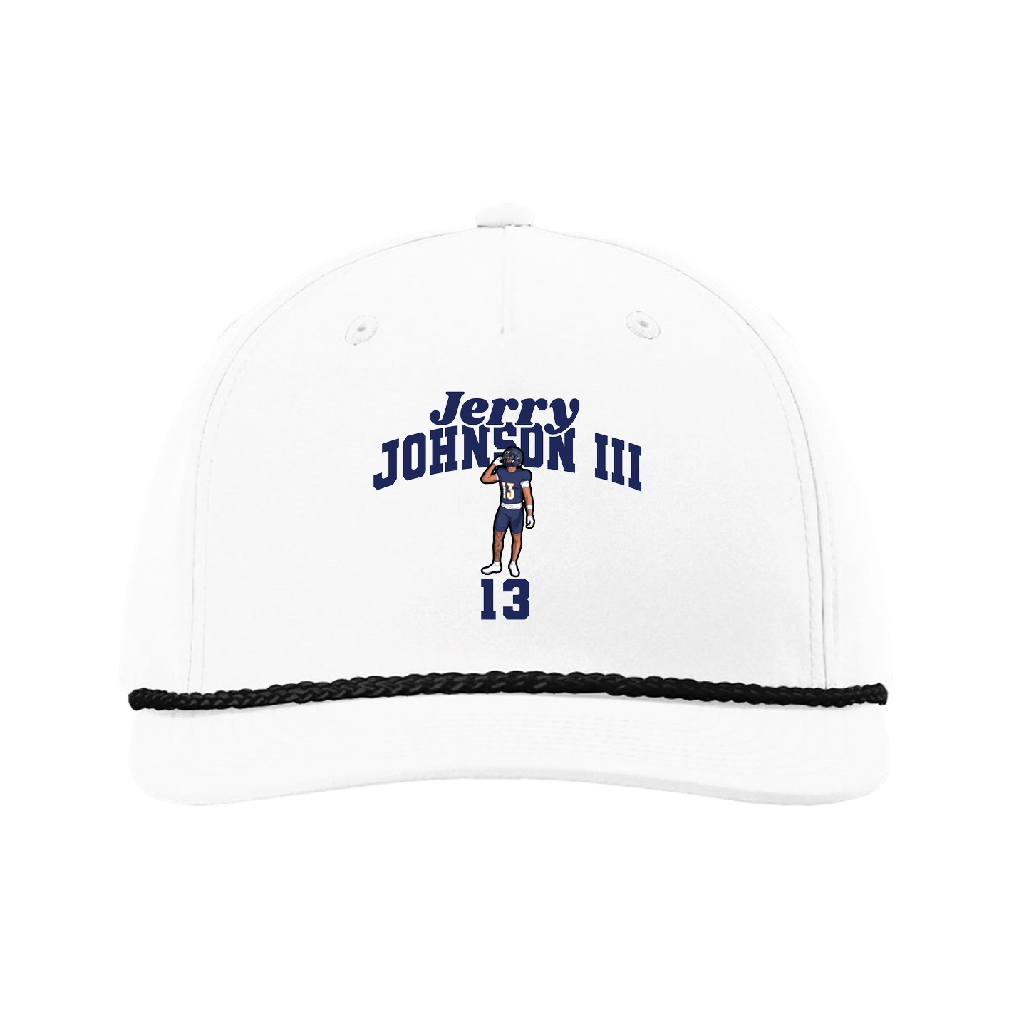 Five-Panel Classic Rope Cap — Signature Arch in White