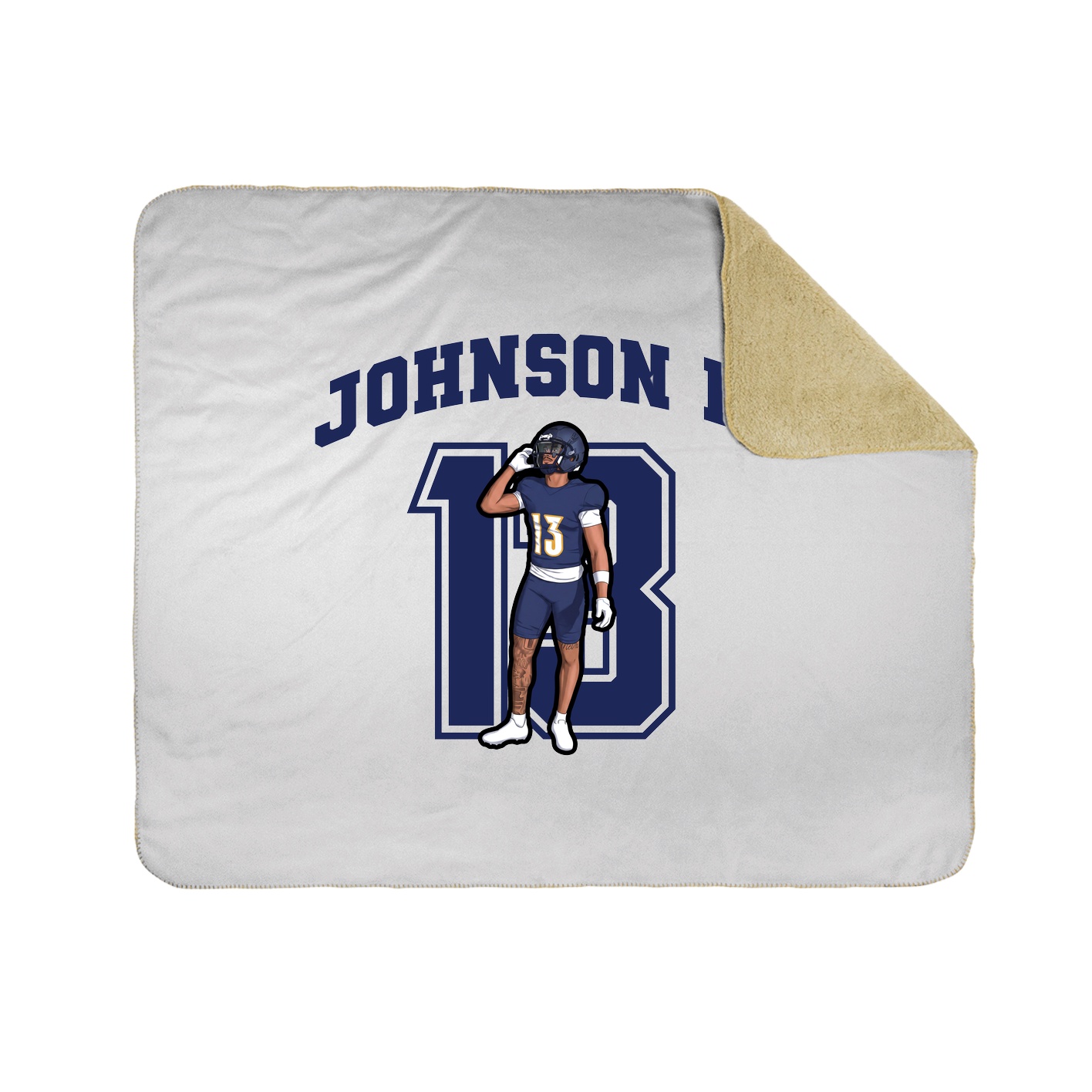 Throw Blanket — Number in White