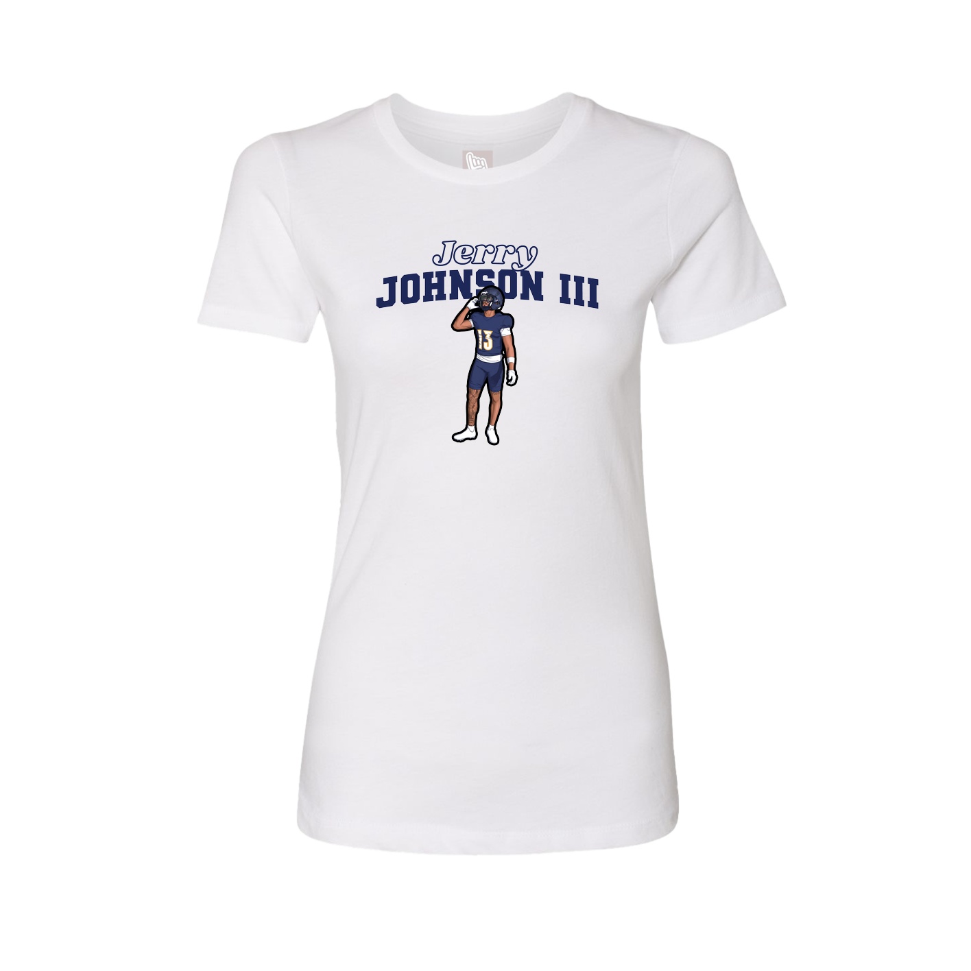 Fitted Women's Tee — Name Arch in White