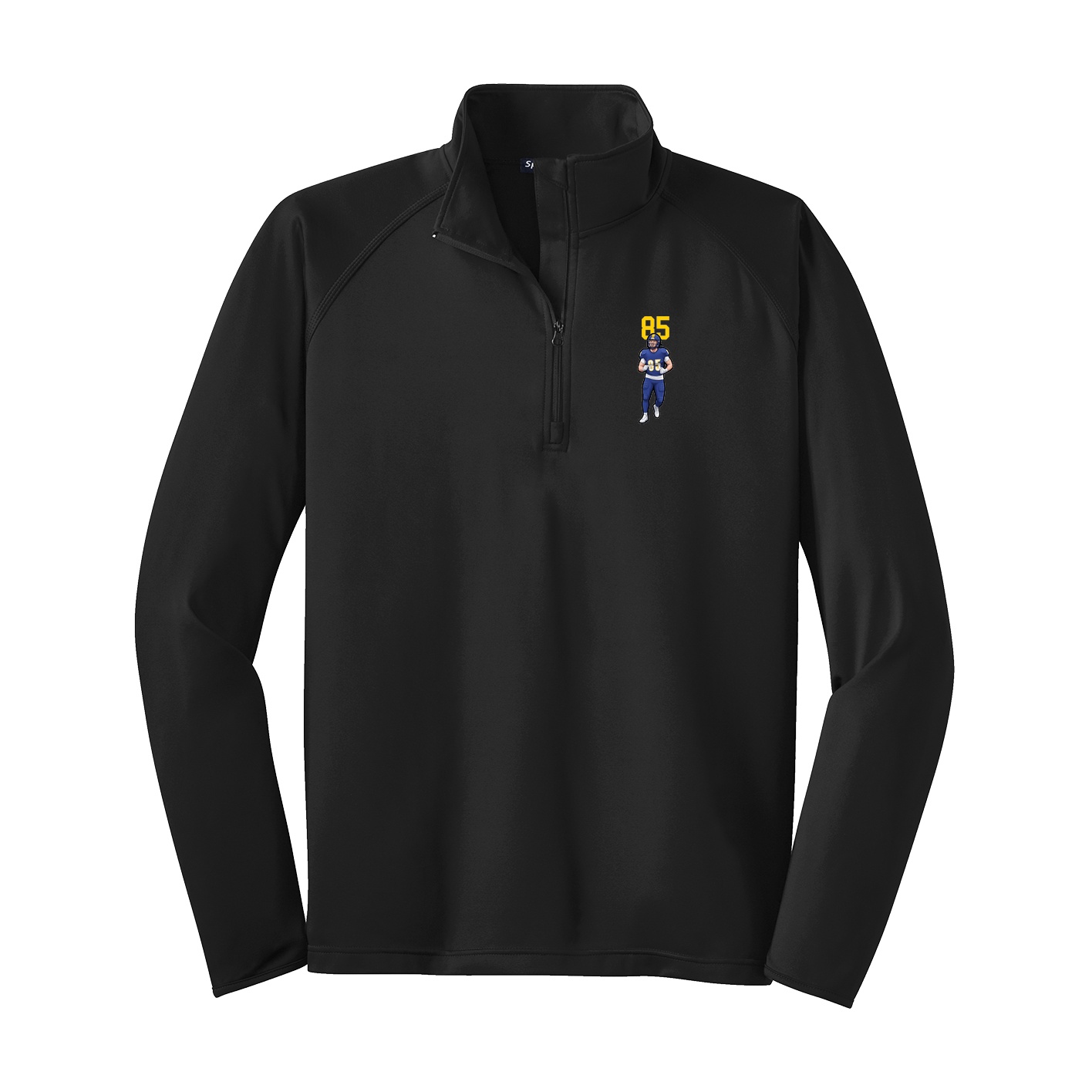 Q-Zip Pullover — Number Top in Black