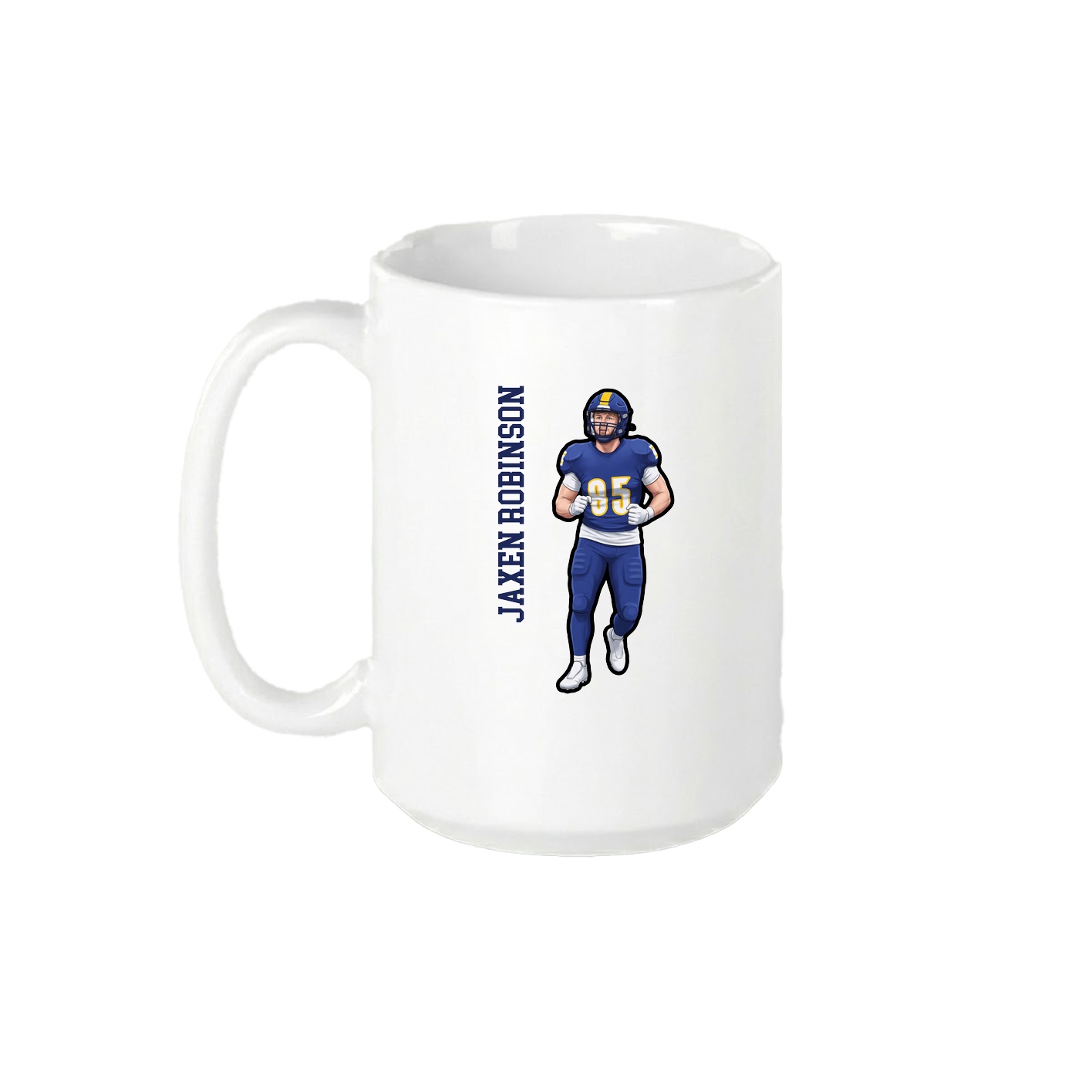 15oz Coffee Mug — Name Vertical in White