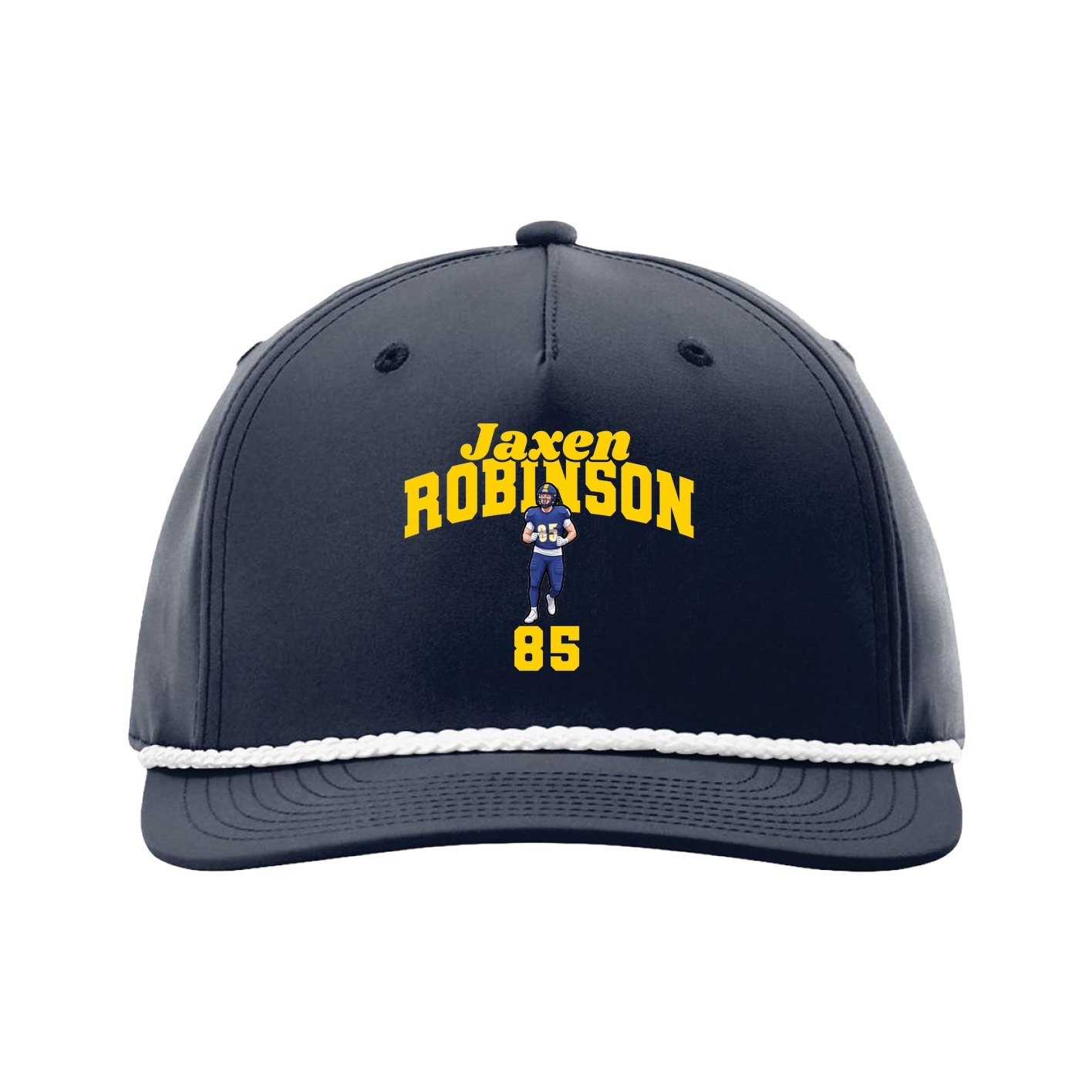 Five-Panel Classic Rope Cap — Signature Arch in Navy