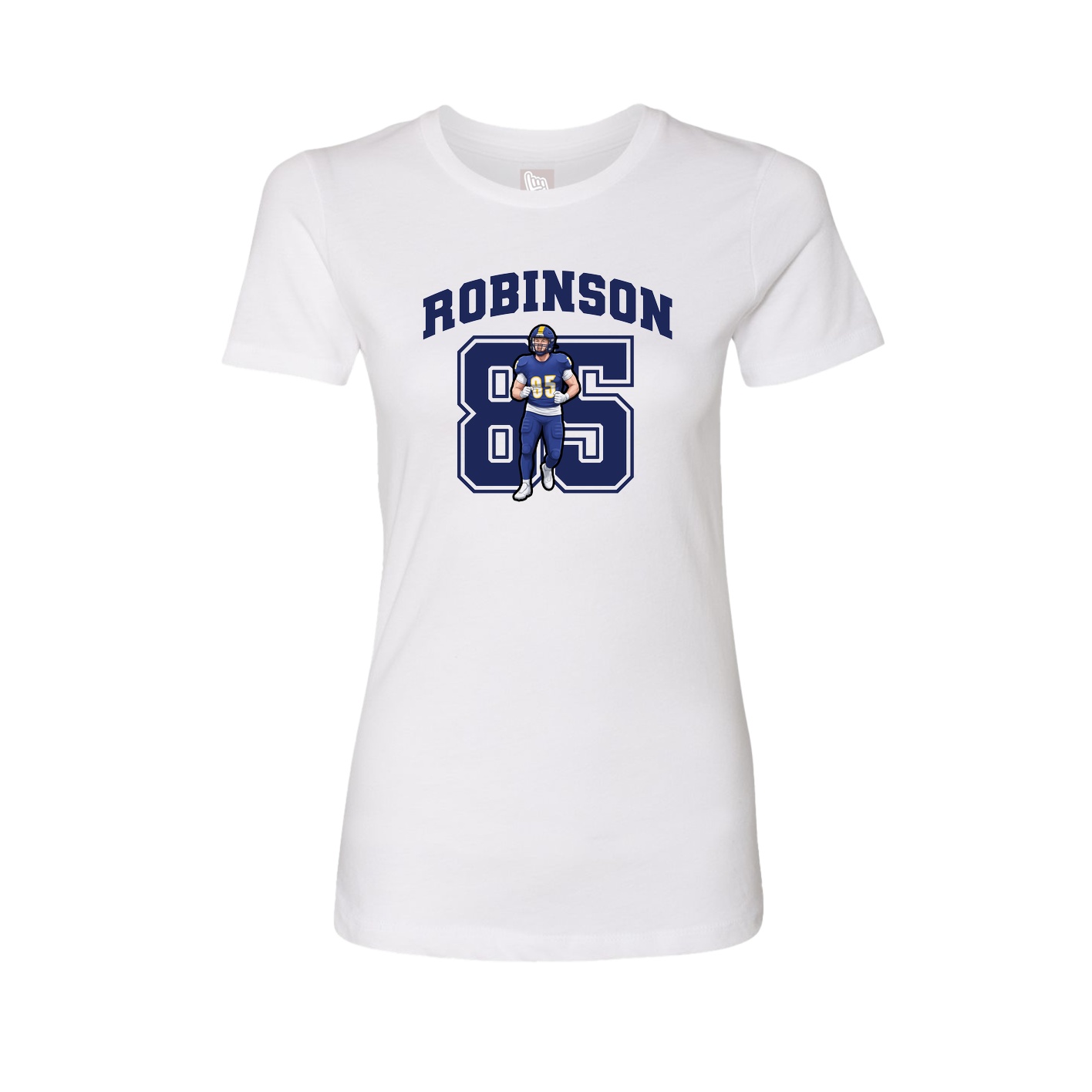 Fitted Women's Tee — Number in White