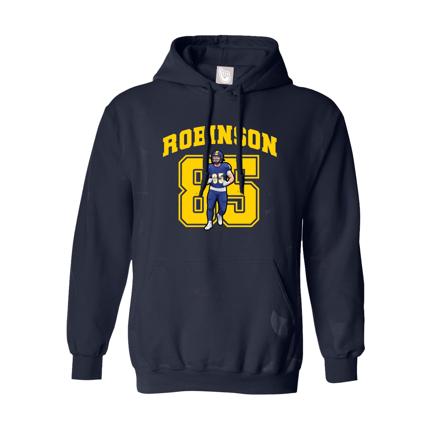 Youth Hoodie — Number in Navy