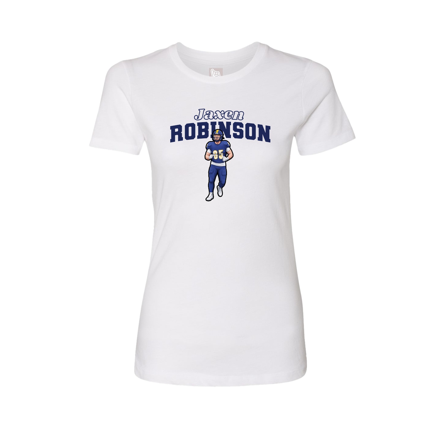 Fitted Women's Tee — Name Arch in White