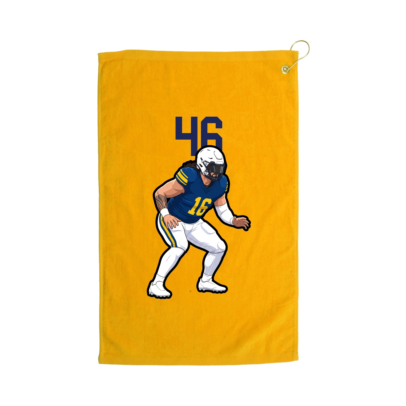 Golf Towel — Number Top in Gold