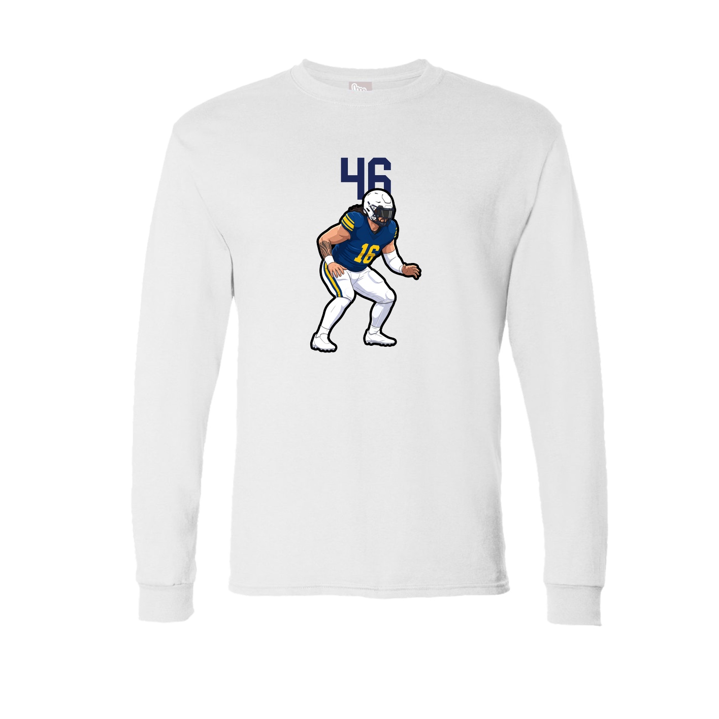 Long Sleeve Tee — Number Top in White