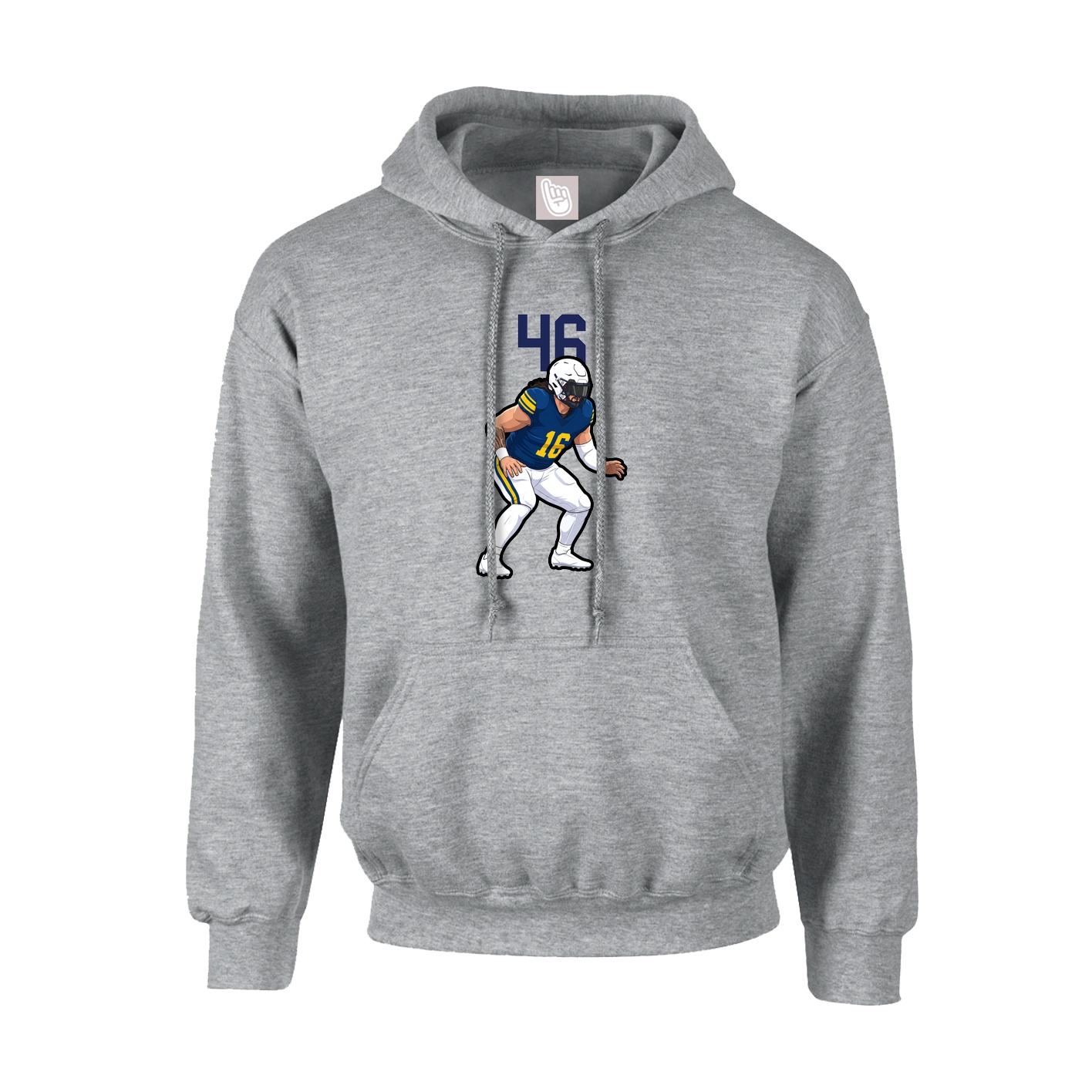 Hoodie — Number Top in Grey