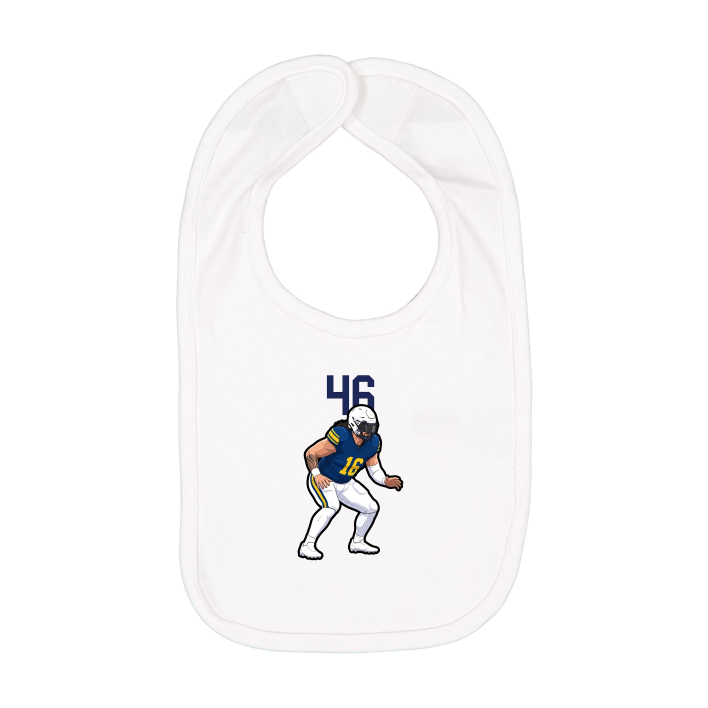 Infant Bib — Number Top in White