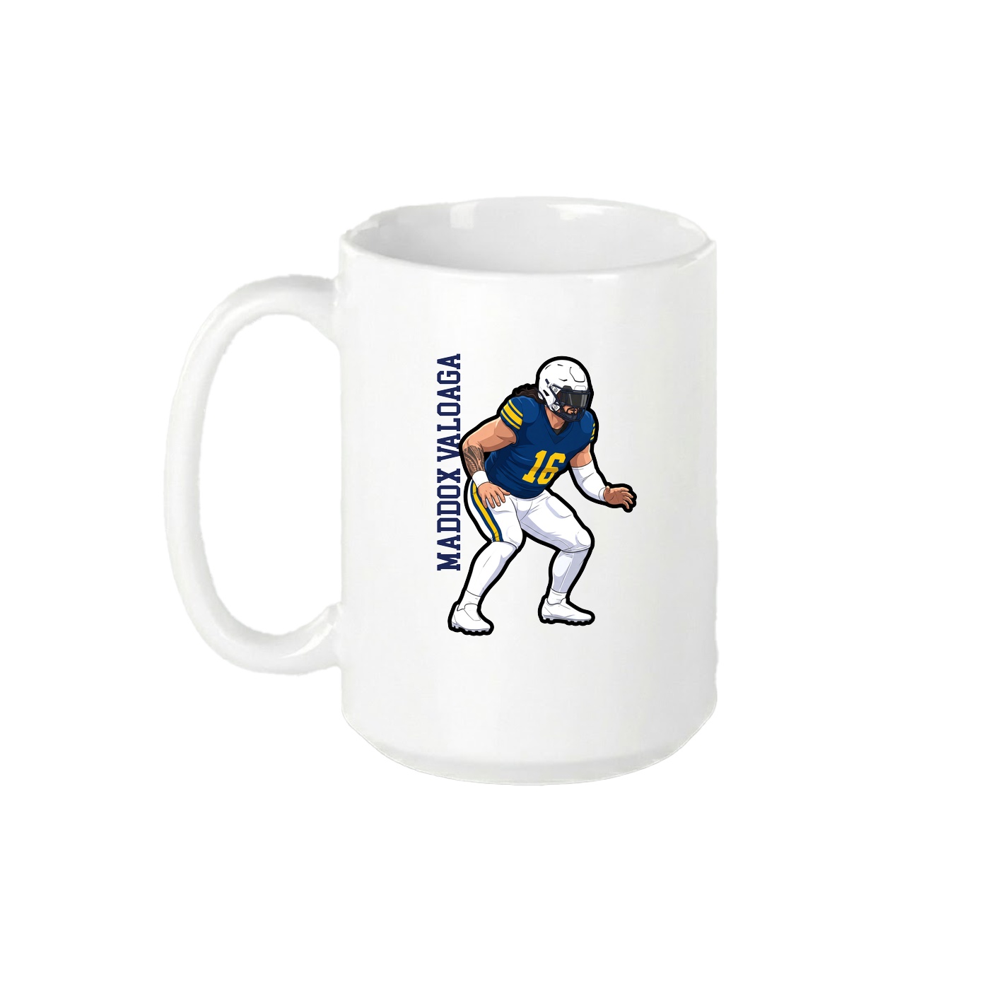 15oz Coffee Mug — Name Vertical in White
