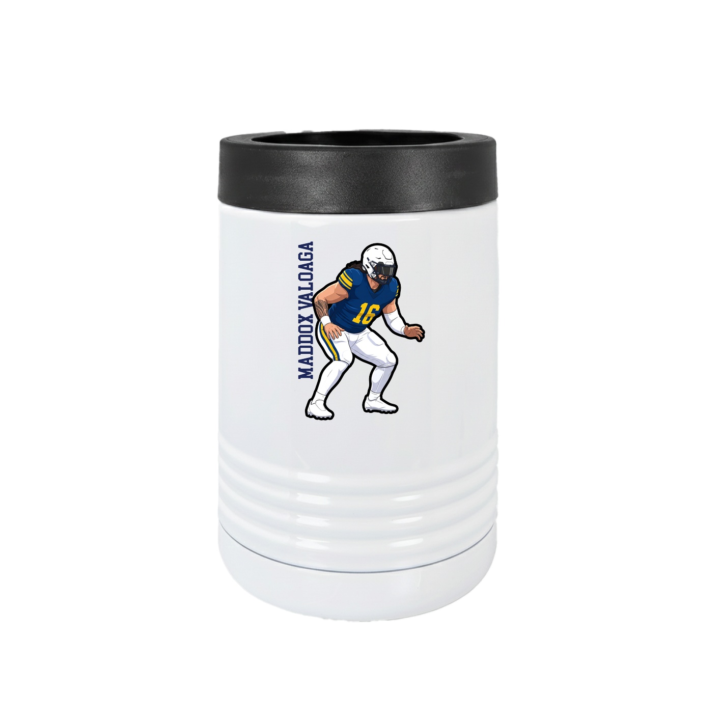 Beverage Holder — Name Vertical in White