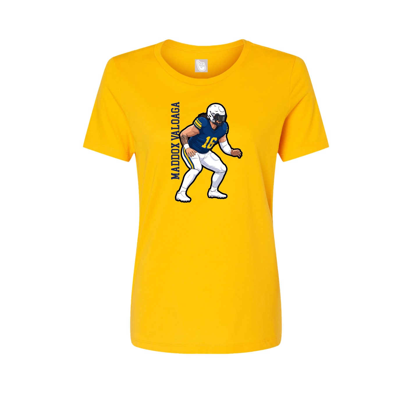 Fitted Women's Tee — Name Vertical in Gold