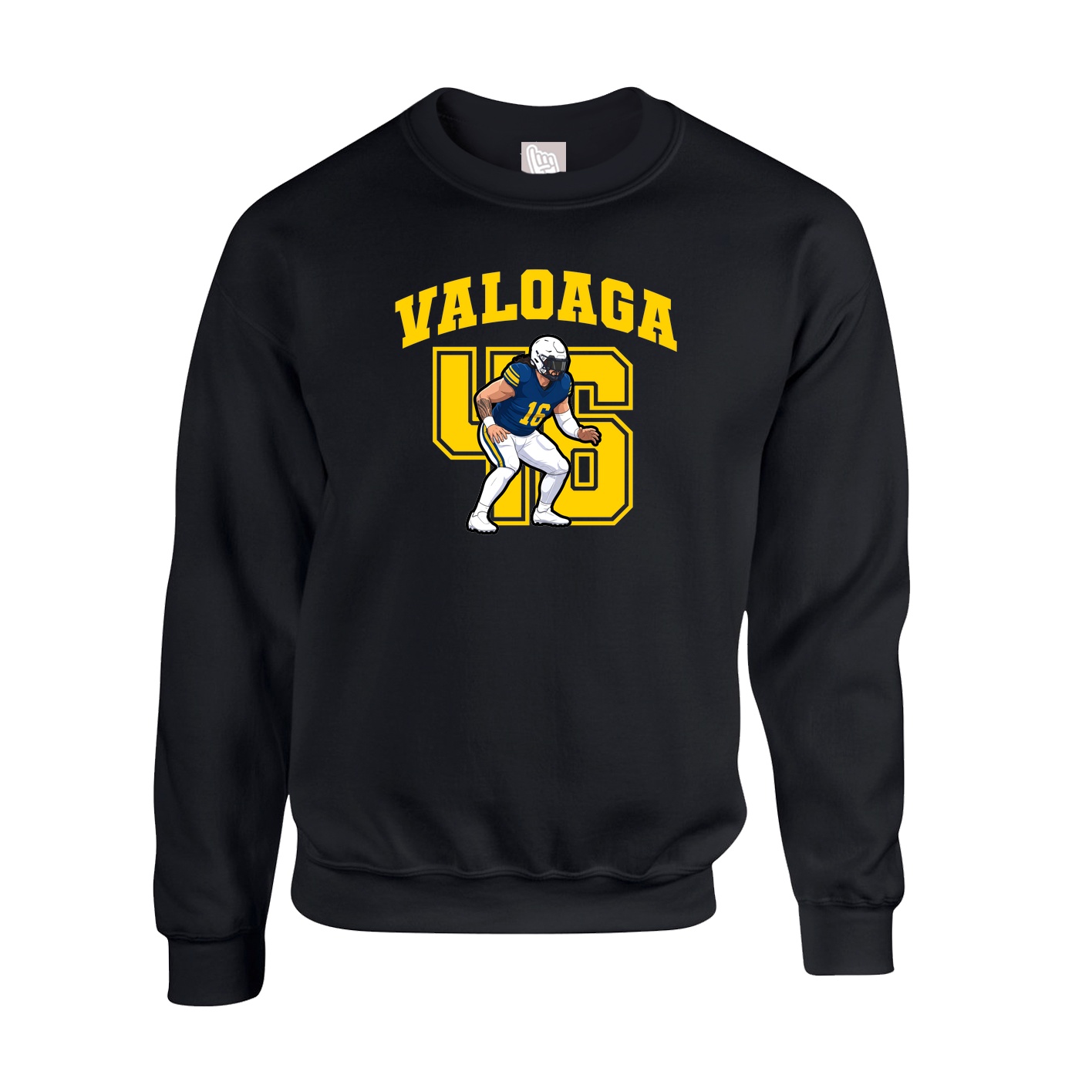 Fleece Crew — Number in Black