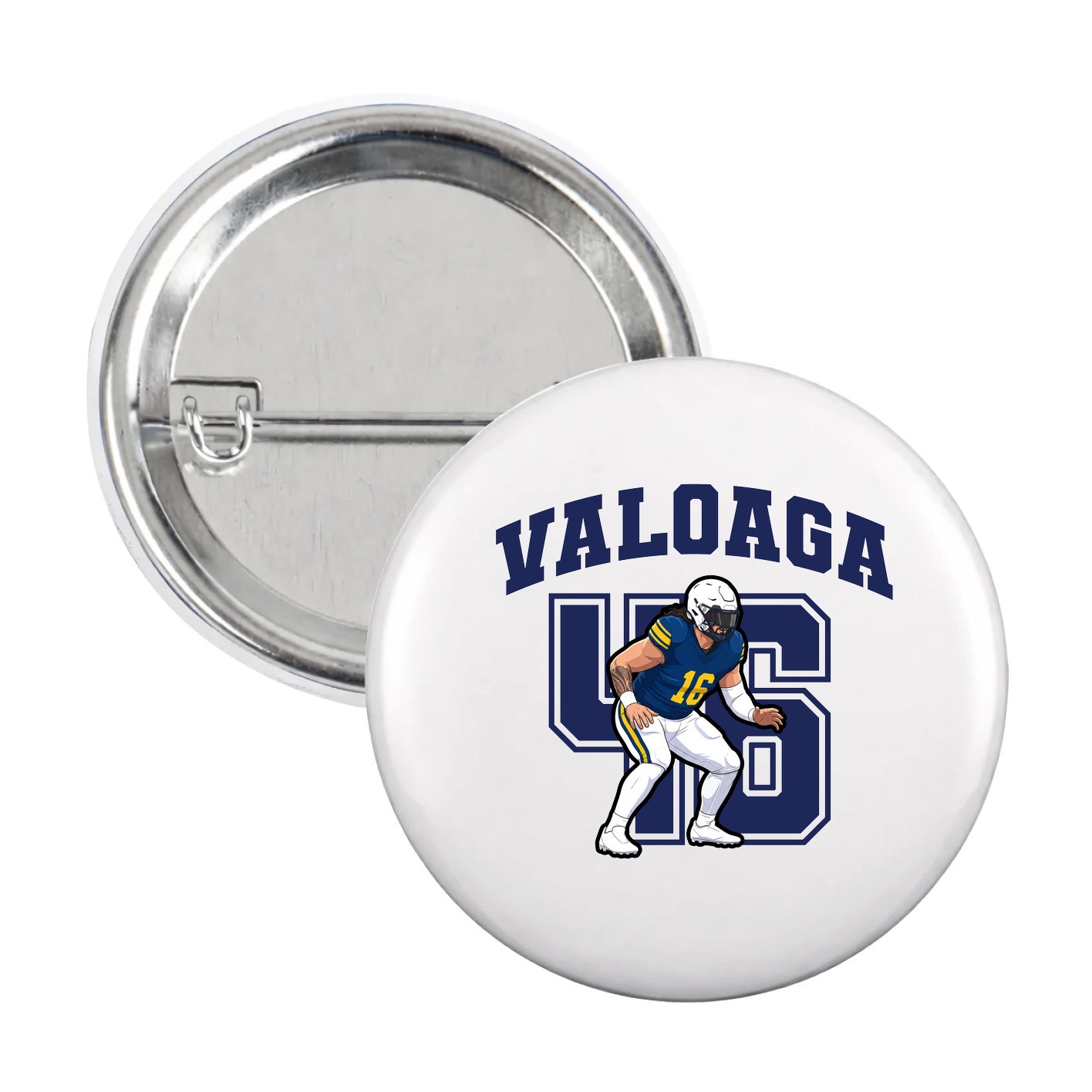 Game Day Button — Number in White