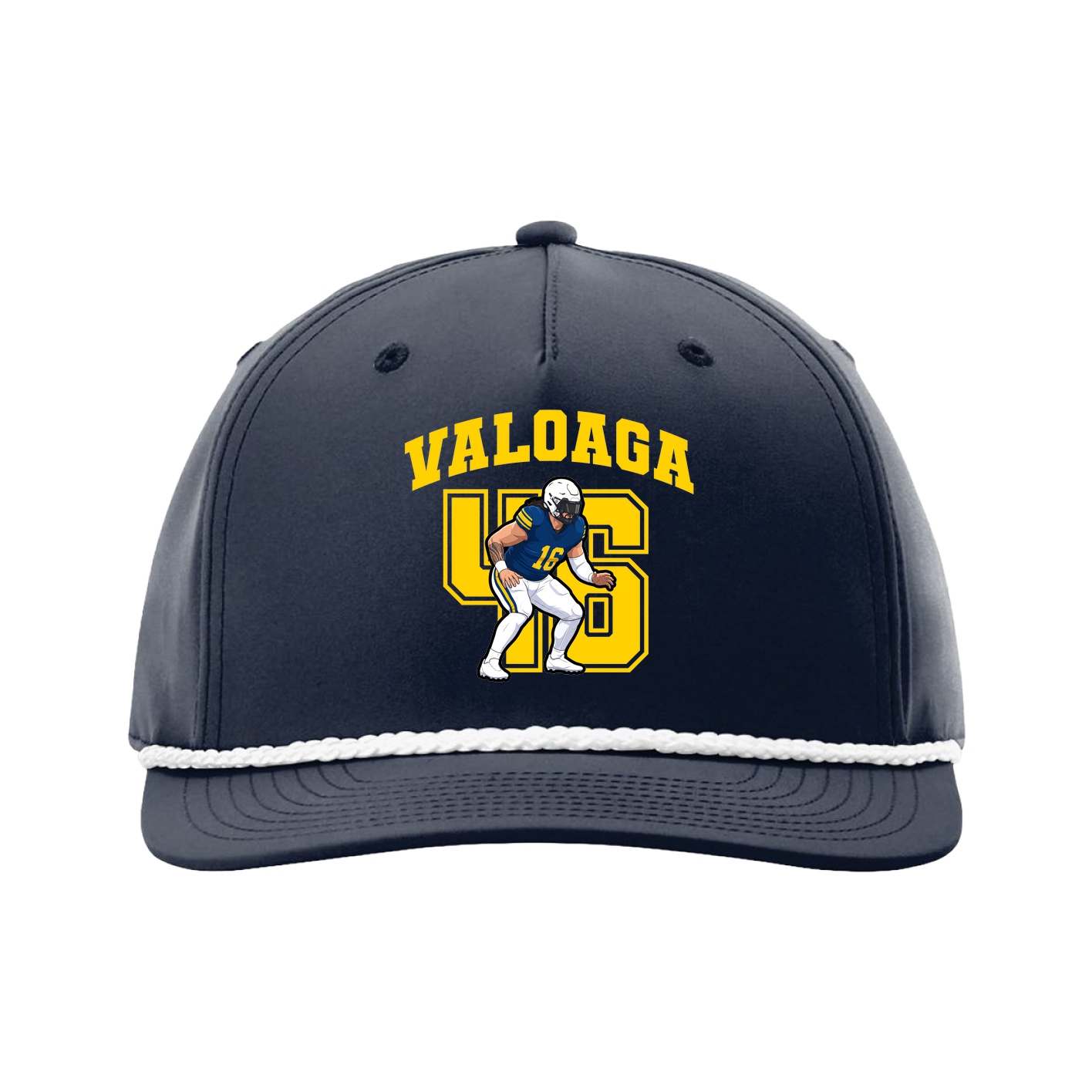 Five-Panel Classic Rope Cap — Number in Navy