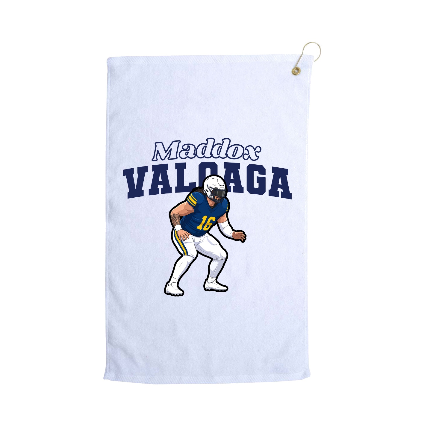 Golf Towel — Name Arch in White