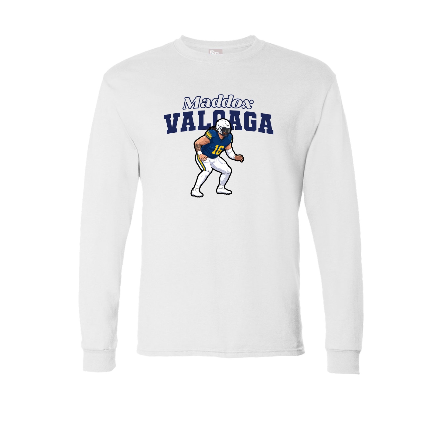 Long Sleeve Tee — Name Arch in White