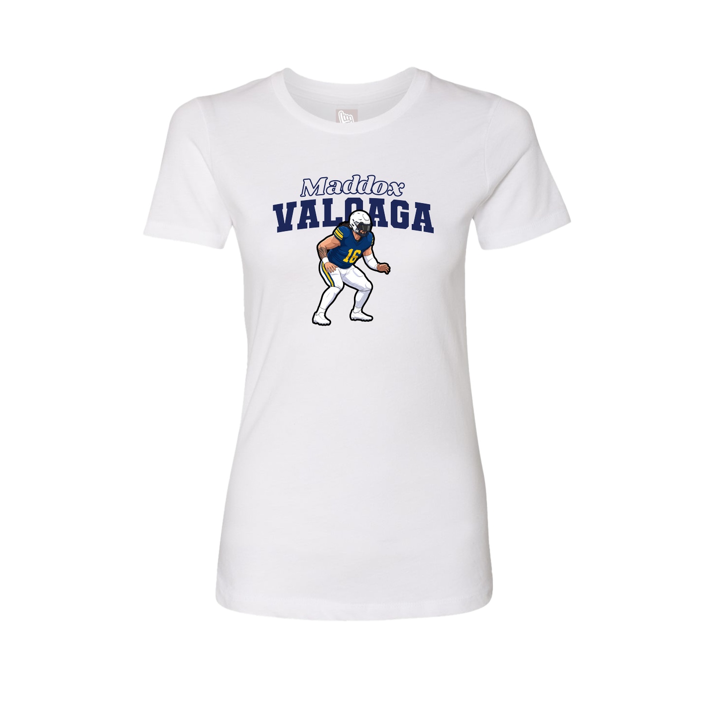Fitted Women's Tee — Name Arch in White