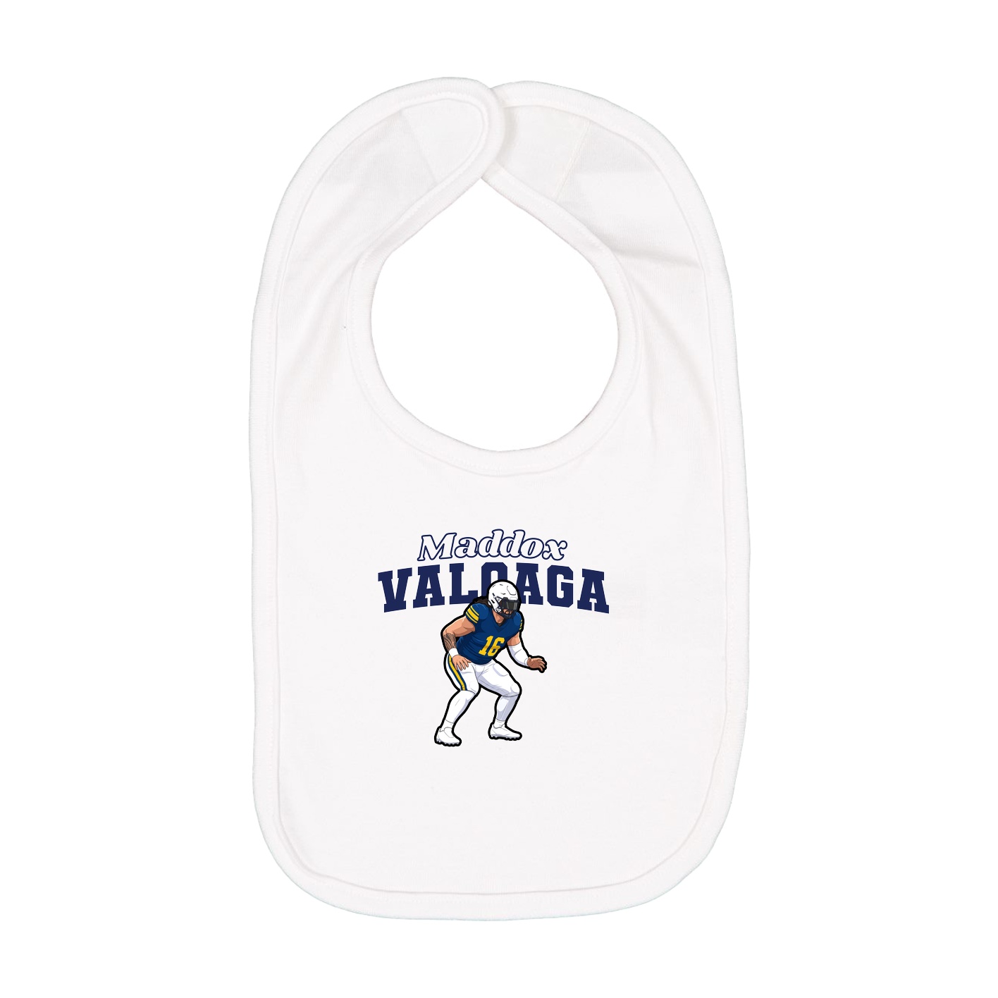 Infant Bib — Name Arch in White