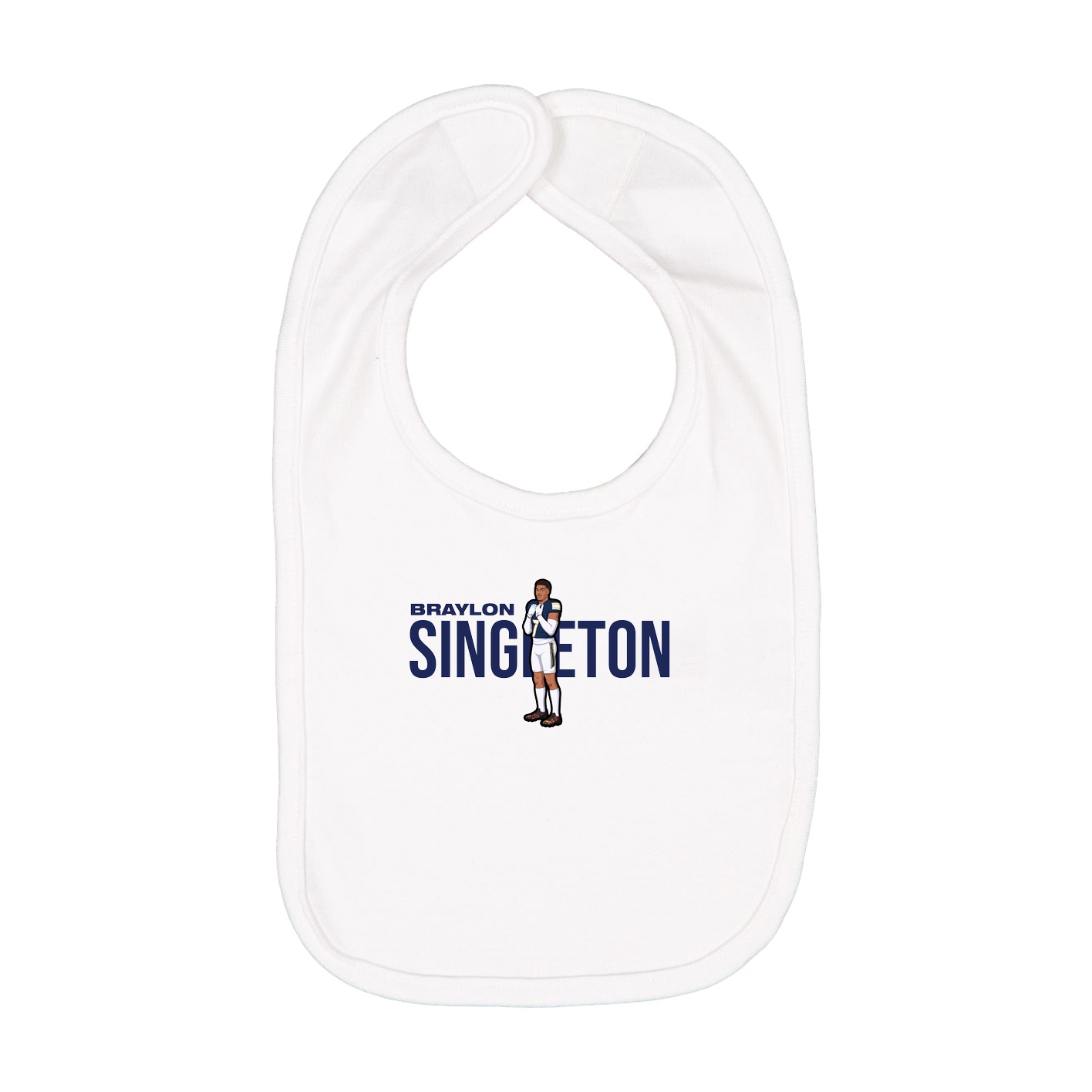Infant Bib — Player Name in White