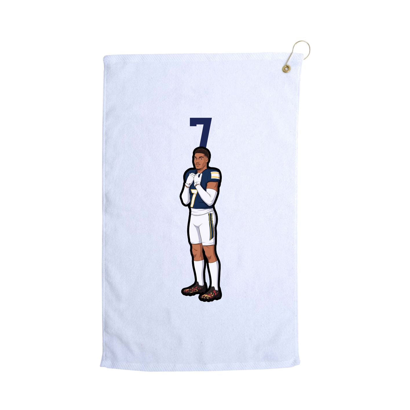 Golf Towel — Number Top in White