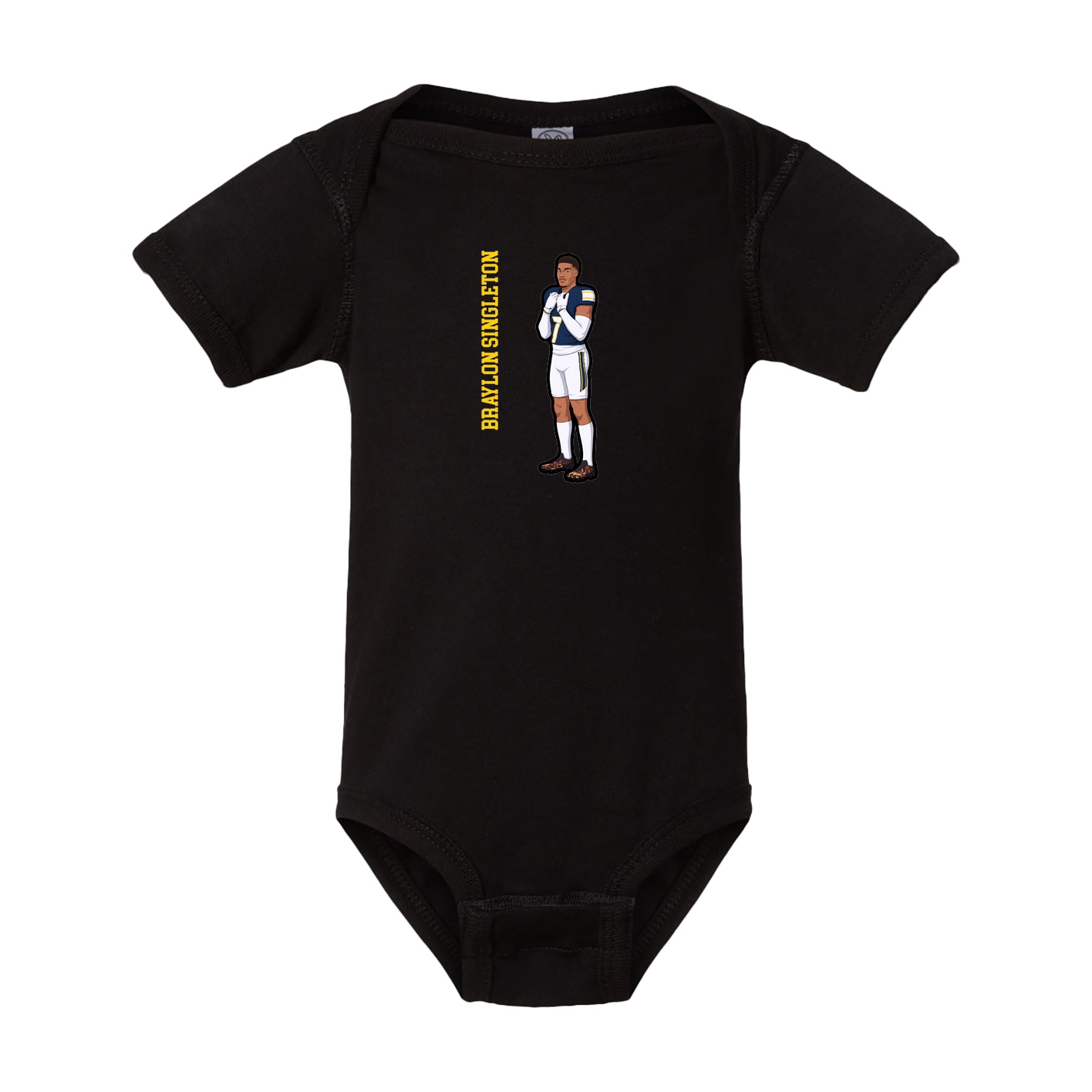 Baby Onesie — Name Vertical in Black