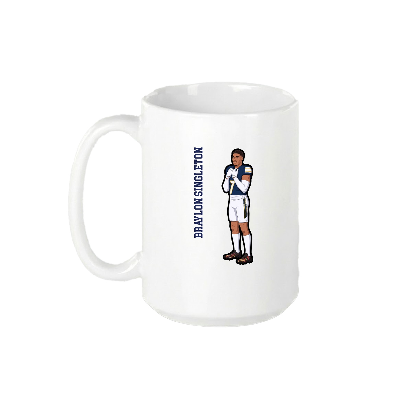 15oz Coffee Mug — Name Vertical in White