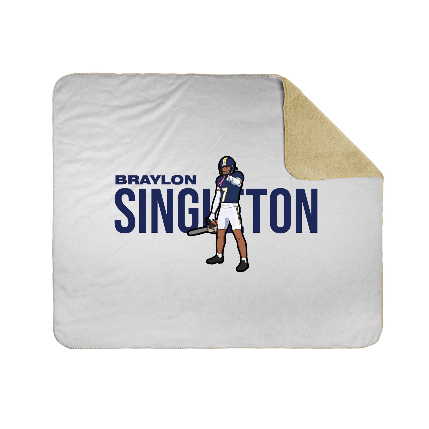 Throw Blanket — Player Name in White