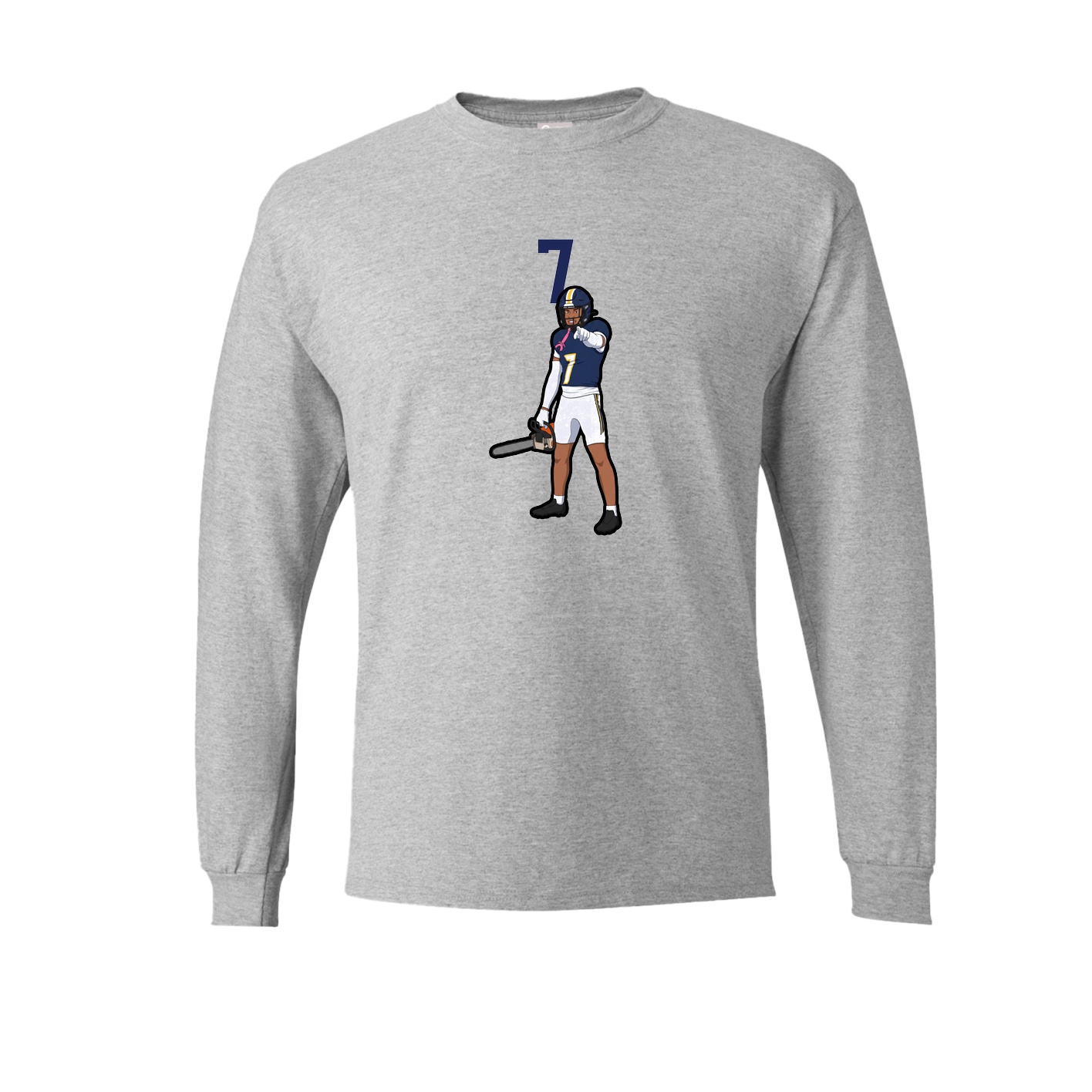 Long Sleeve Tee — Number Top in Grey