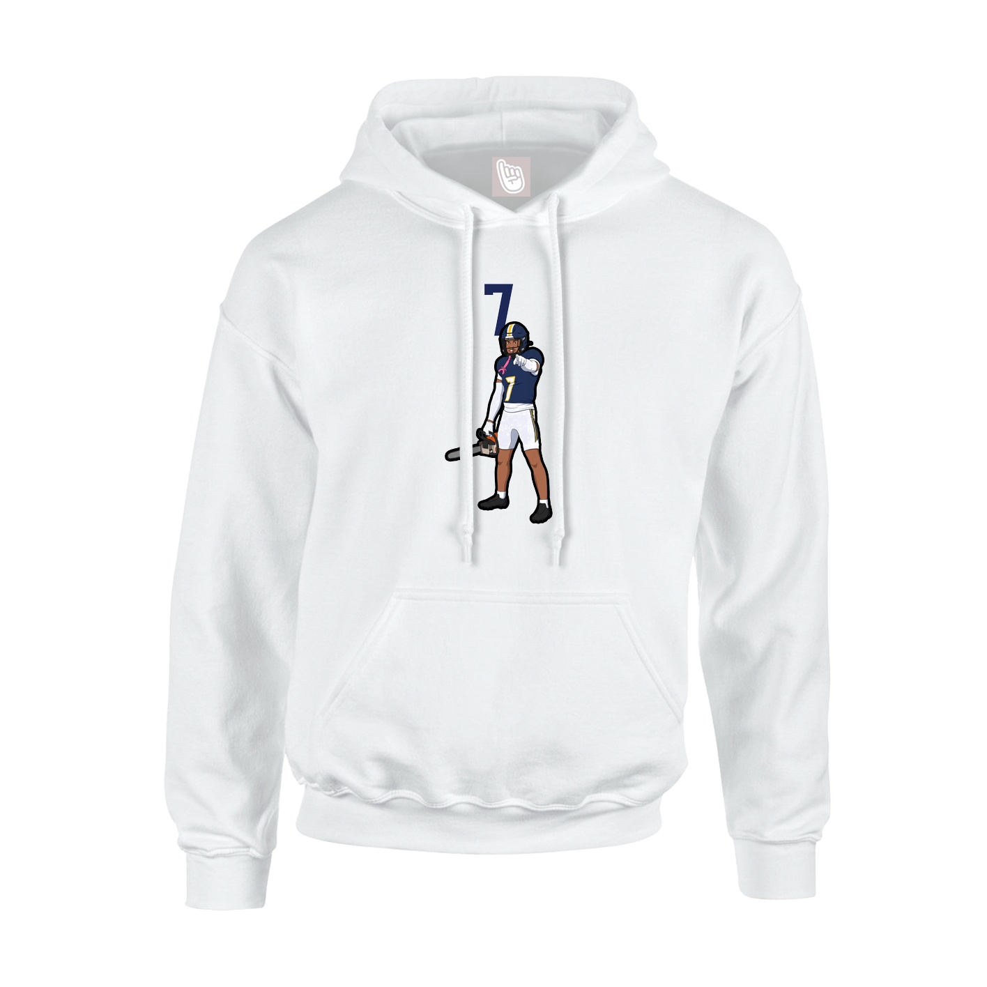 Youth Hoodie — Number Top in White
