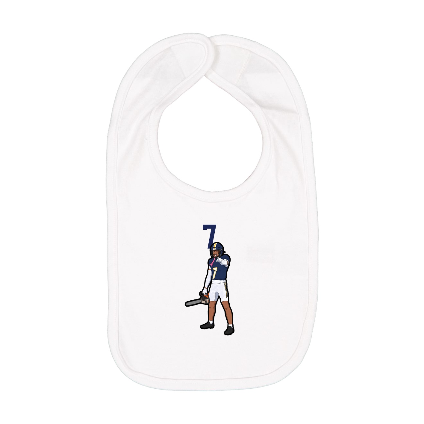 Infant Bib — Number Top in White