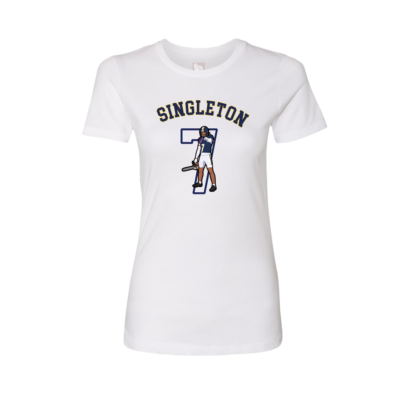 Fitted Women's Tee — Shirsey Arch in White