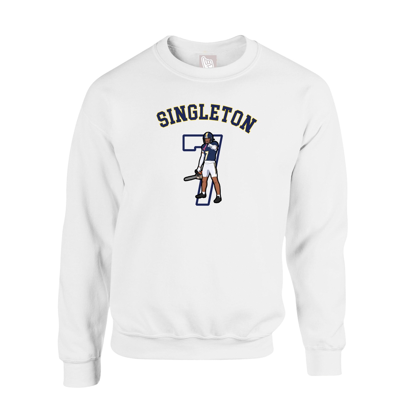 Fleece Crew — Shirsey Arch in White