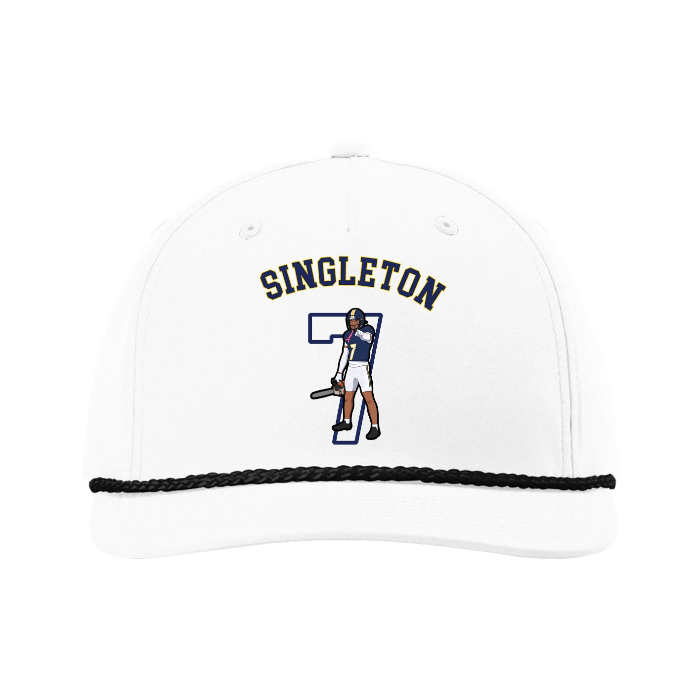 Five-Panel Classic Rope Cap — Shirsey Arch in White