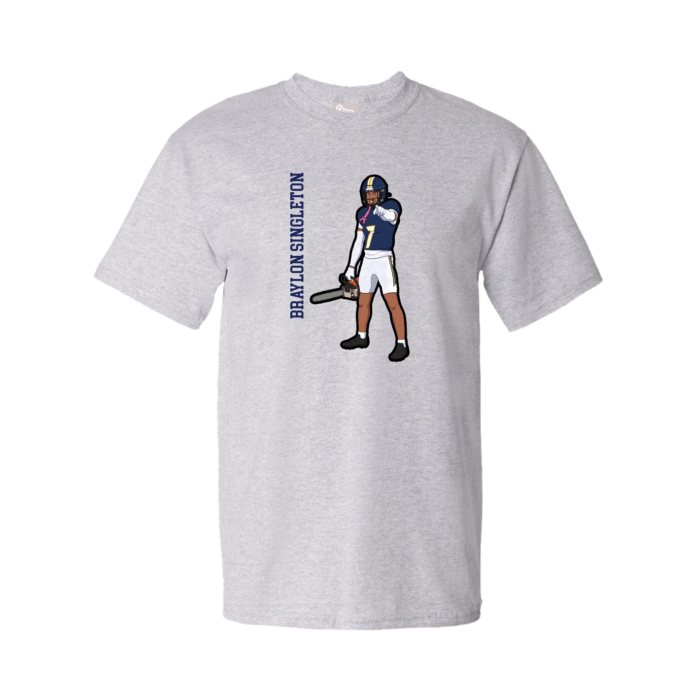 Youth Tee — Name Vertical in Grey