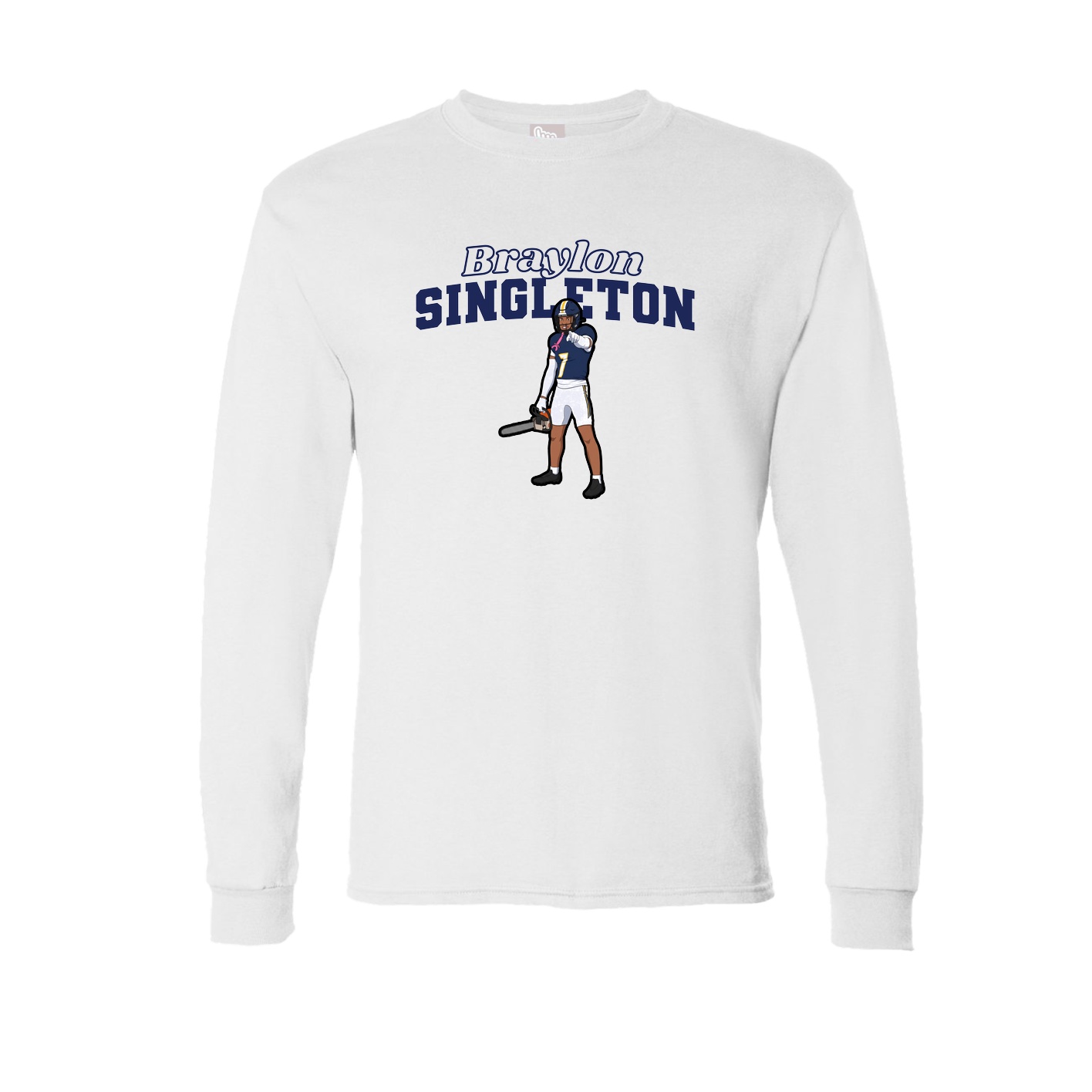 Long Sleeve Tee — Name Arch in White