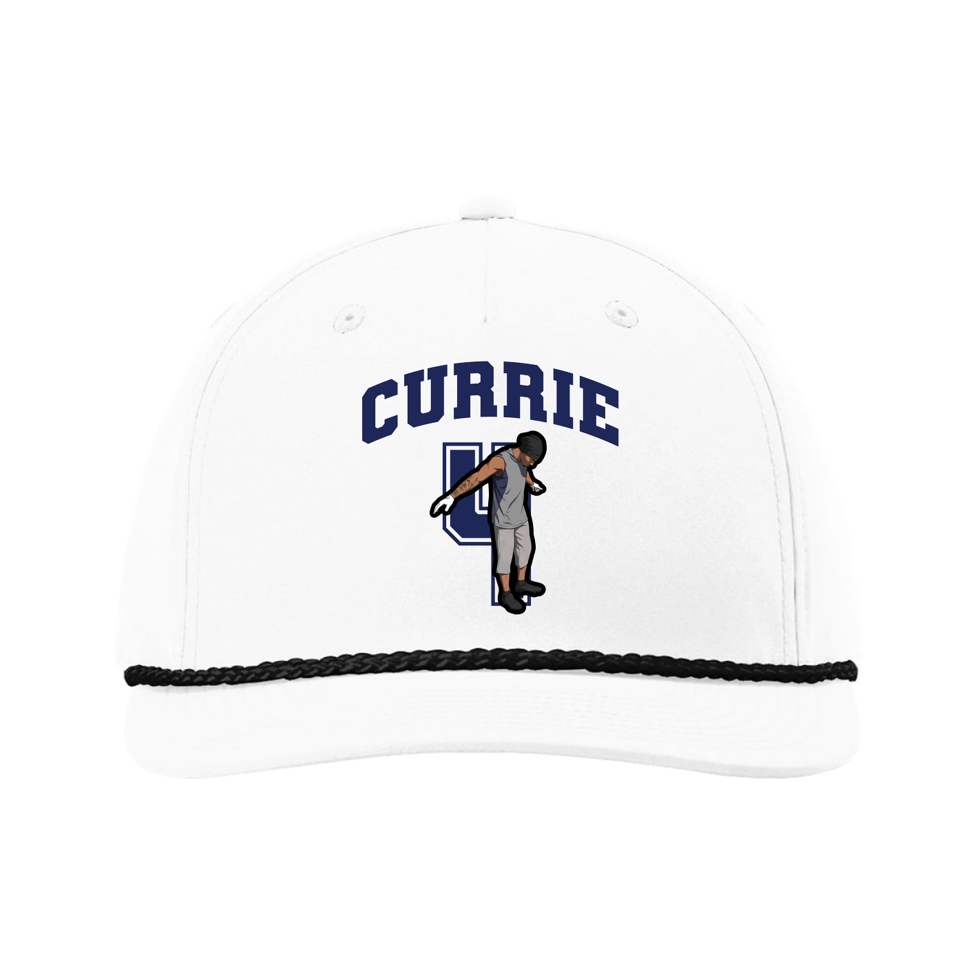 Five-Panel Classic Rope Cap — Number in White