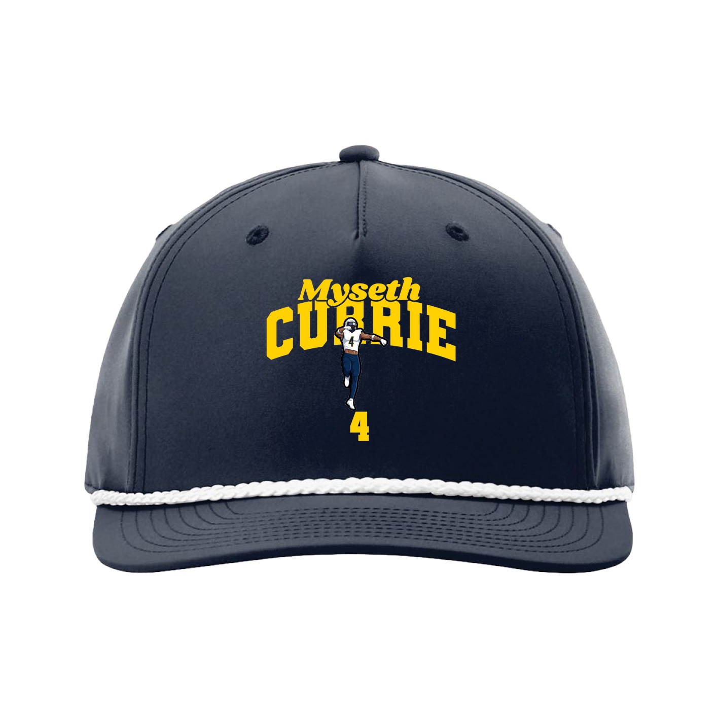 Five-Panel Classic Rope Cap — Signature Arch in Navy
