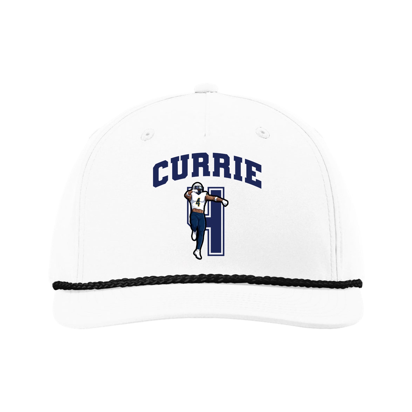 Five-Panel Classic Rope Cap — Number in White