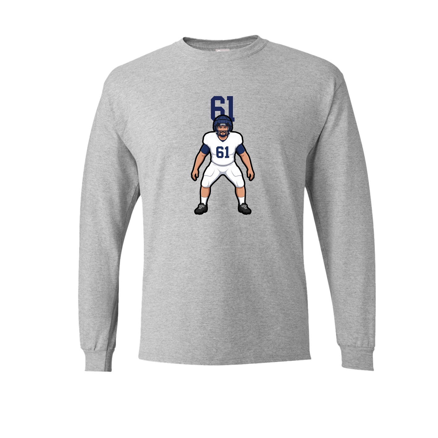 Long Sleeve Tee — Number Top in Grey
