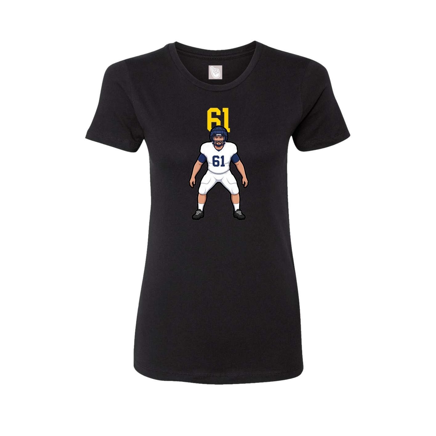Fitted Women's Tee — Number Top in Black