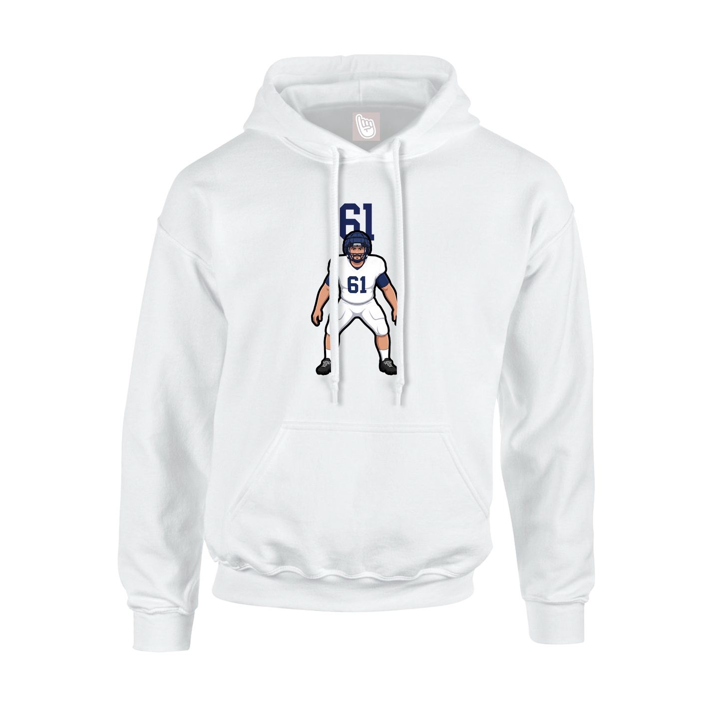 Youth Hoodie — Number Top in White