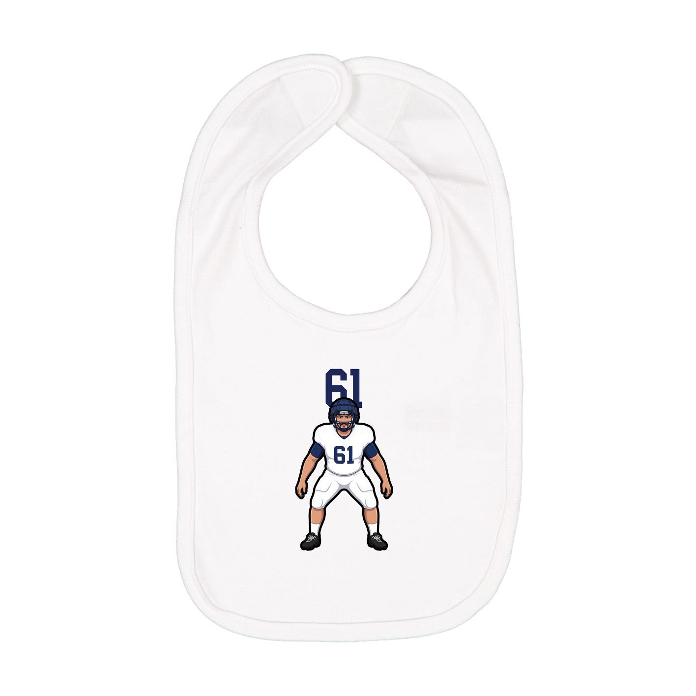 Infant Bib — Number Top in White