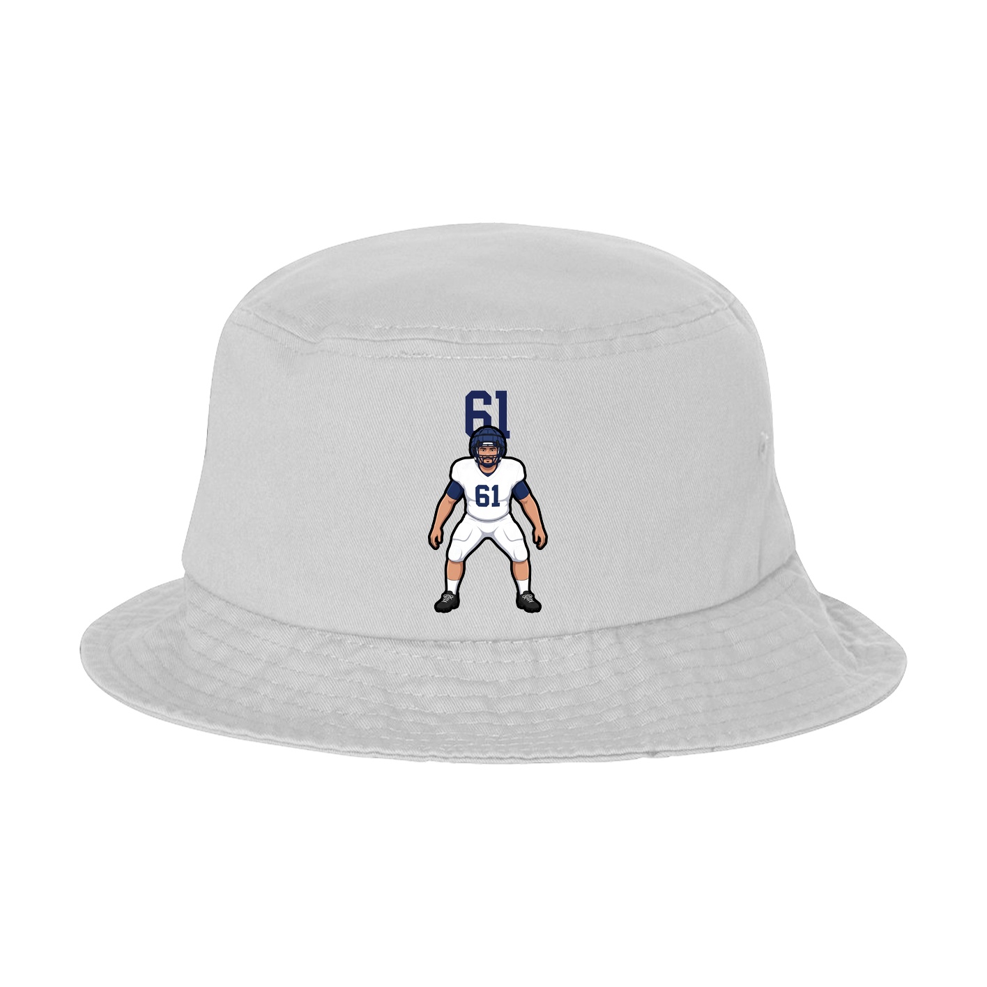 Bucket Cap — Number Top in White