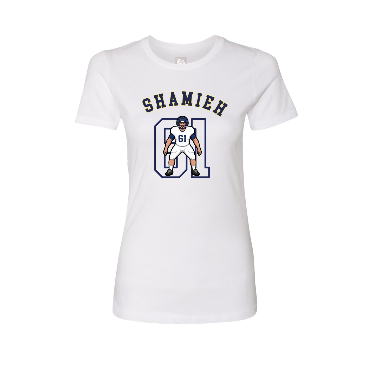 Fitted Women's Tee — Shirsey Arch in White
