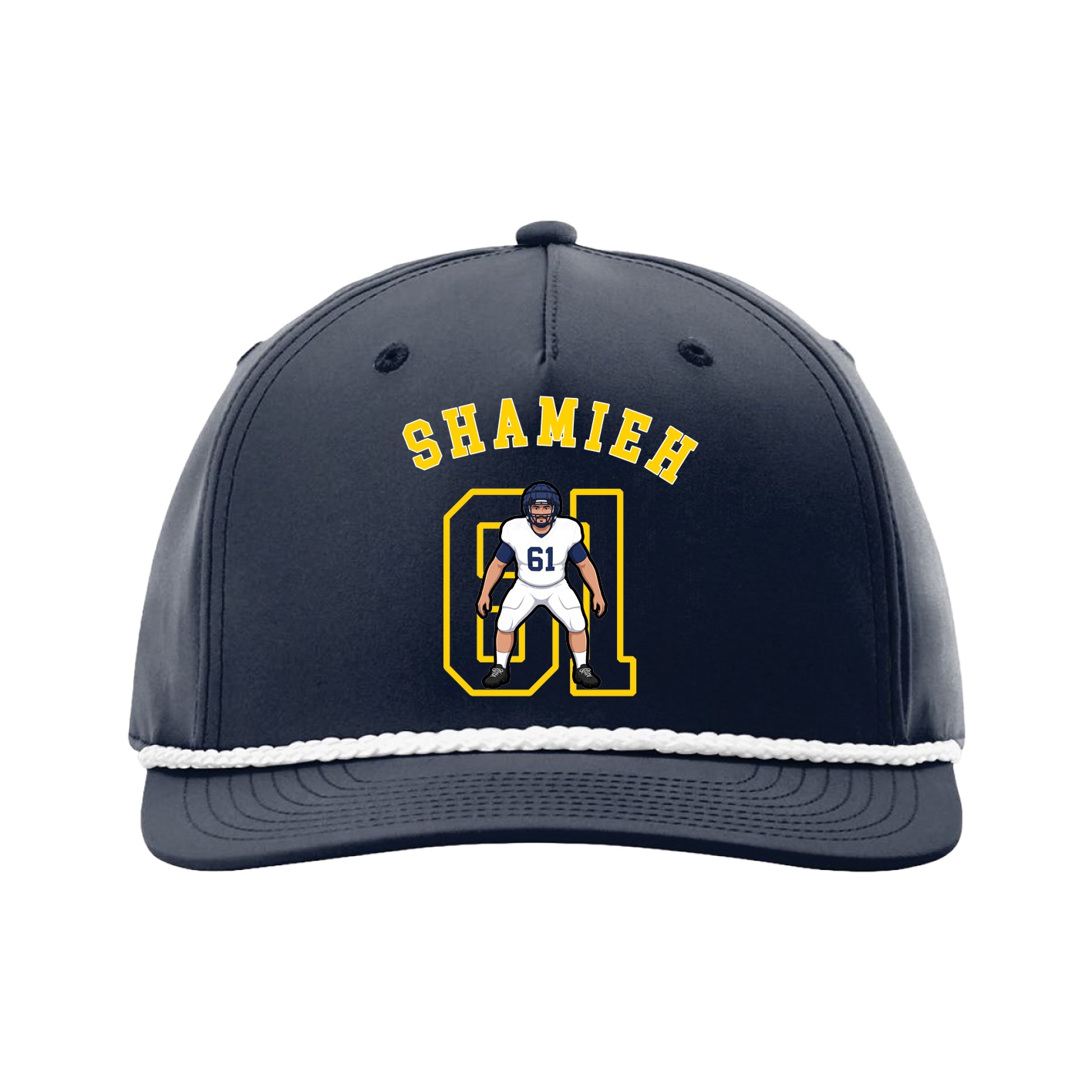 Five-Panel Classic Rope Cap — Shirsey Arch in Navy